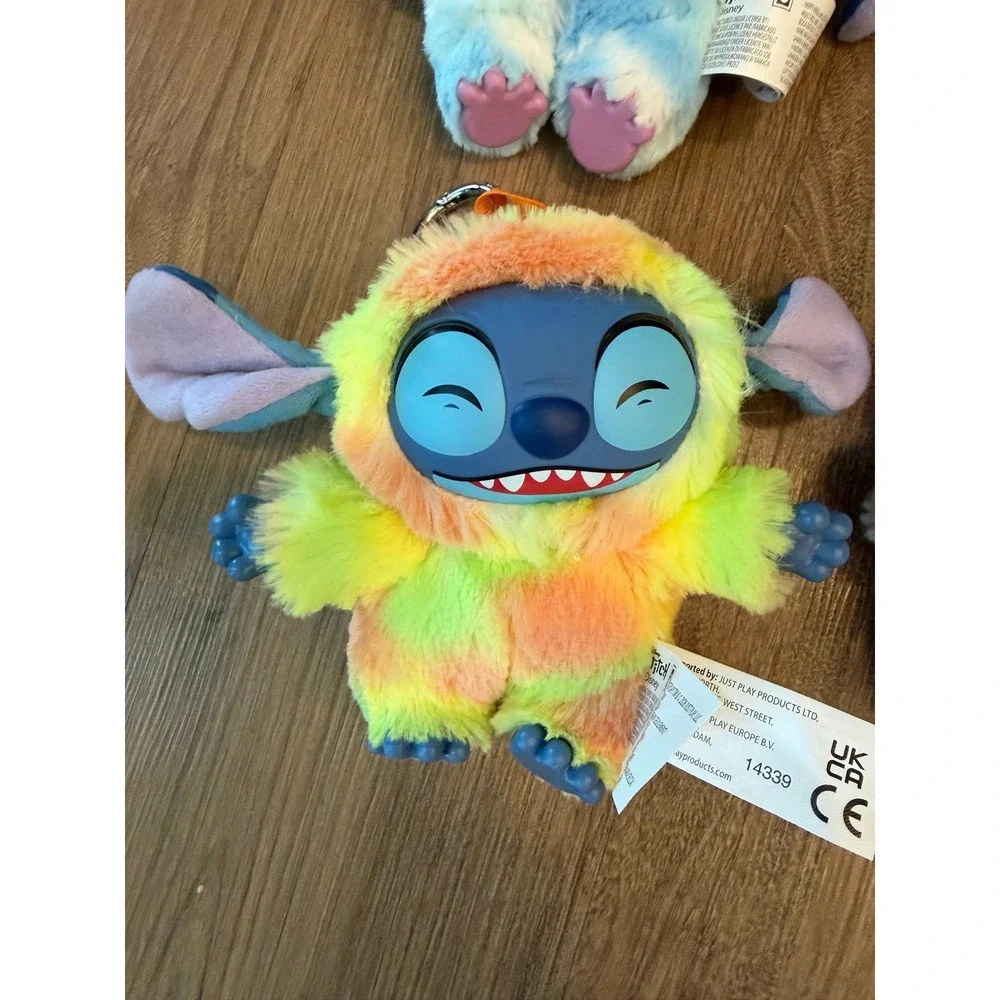 Disney Stitch Angel Scrump Tie Dye Plush Keychain Set 4pc Just Play 14339